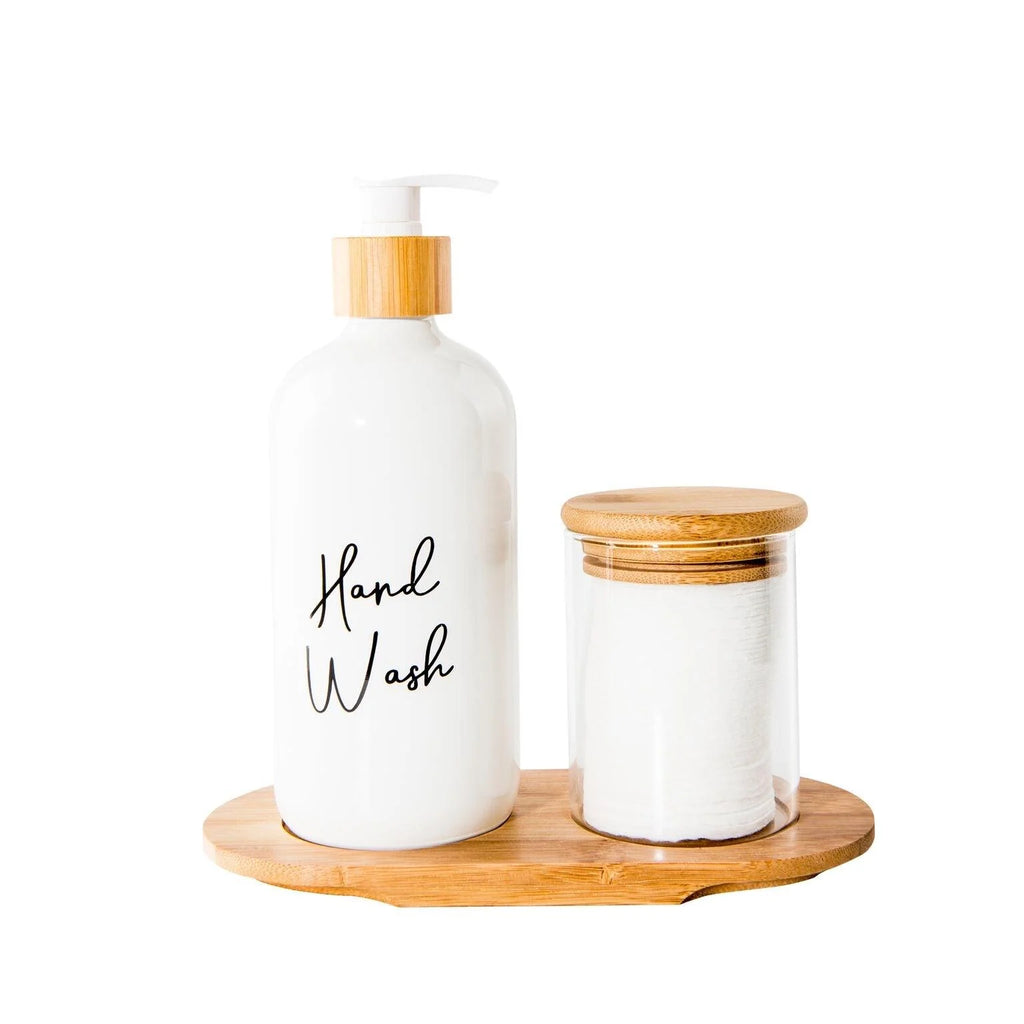 White Glass Pump Bottle - 500ml