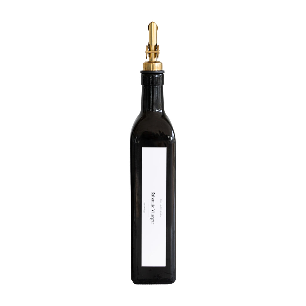 Black Oil & Vinegar Bottle with Gold Pourer - 500ml