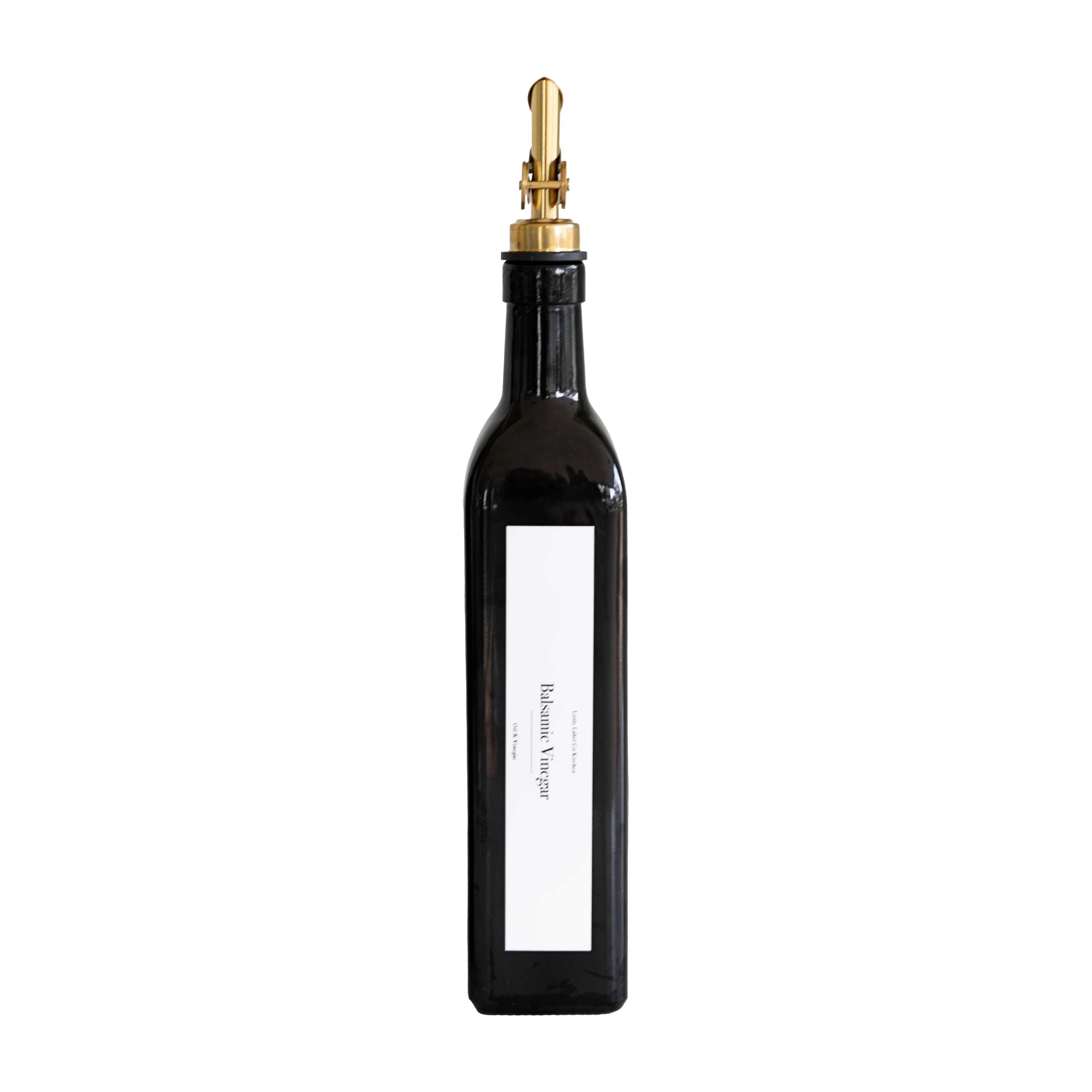 Black Oil & Vinegar Bottle with Gold Pourer - 500ml
