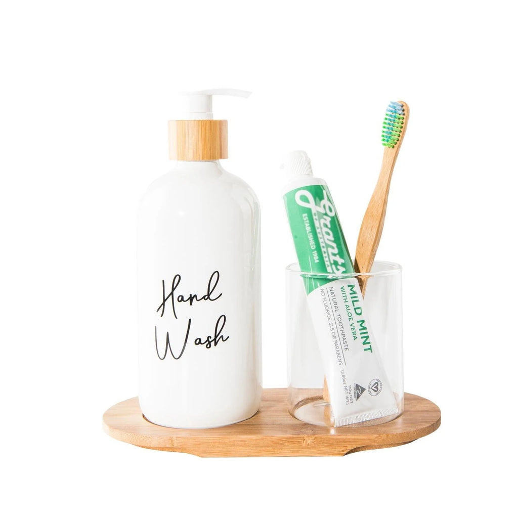 White Glass Pump Bottle - 500ml