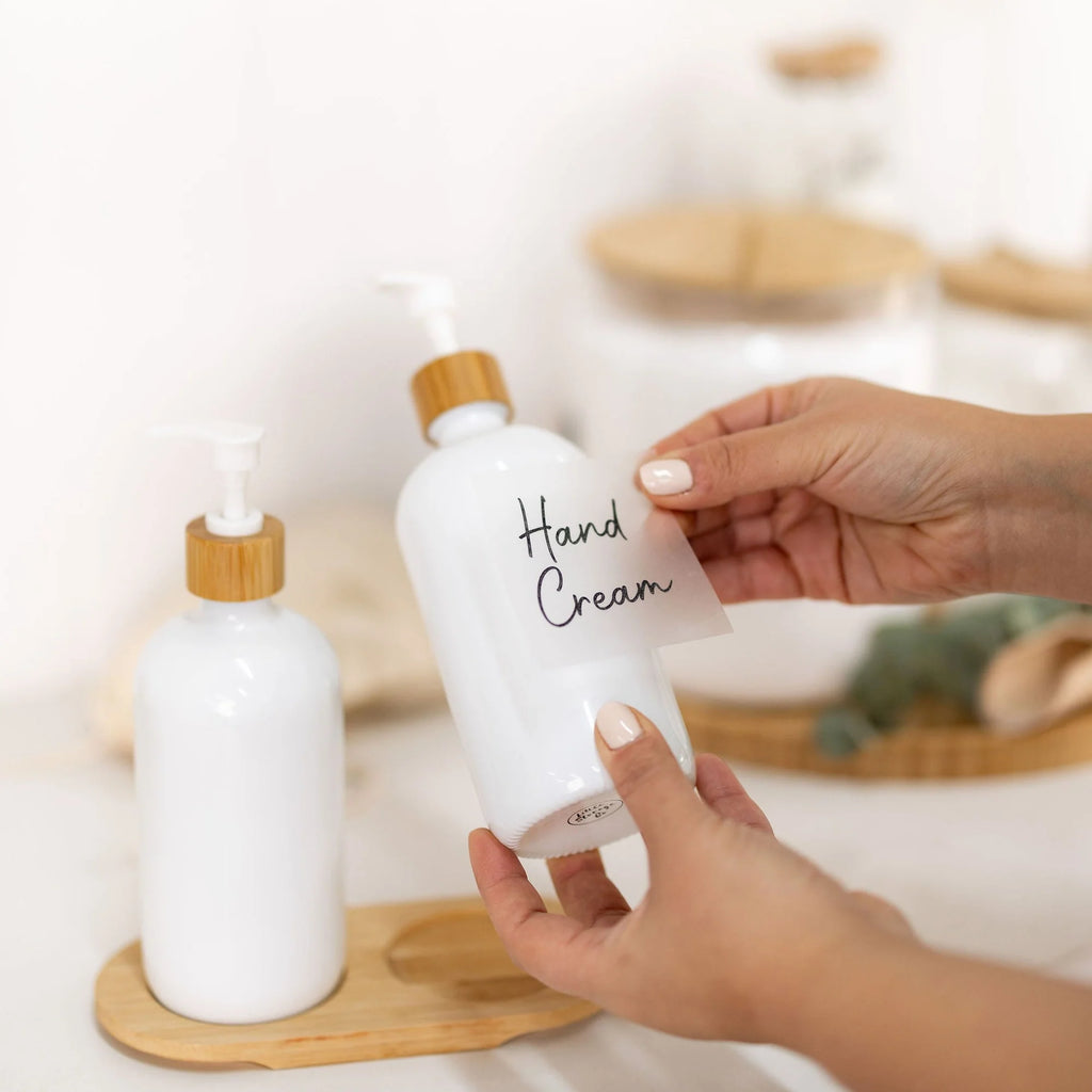 White Glass Pump Bottle - 500ml