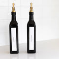 Black Oil & Vinegar Bottle with Gold Pourer - 500ml
